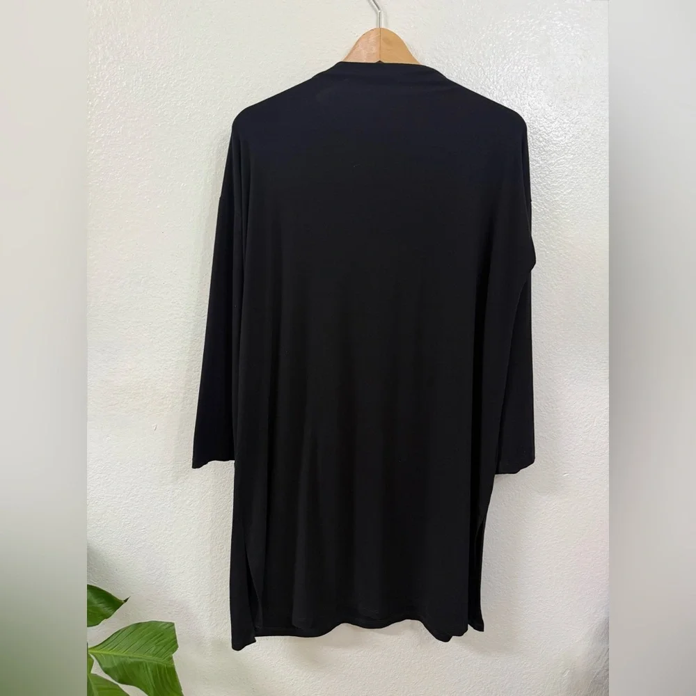 Eileen Fisher Women's Stretch Jersey Patch Pocket Black Tunic Size:M - Picture 5 of 11